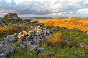 Golden light over Rippon Tor, Dartmoor